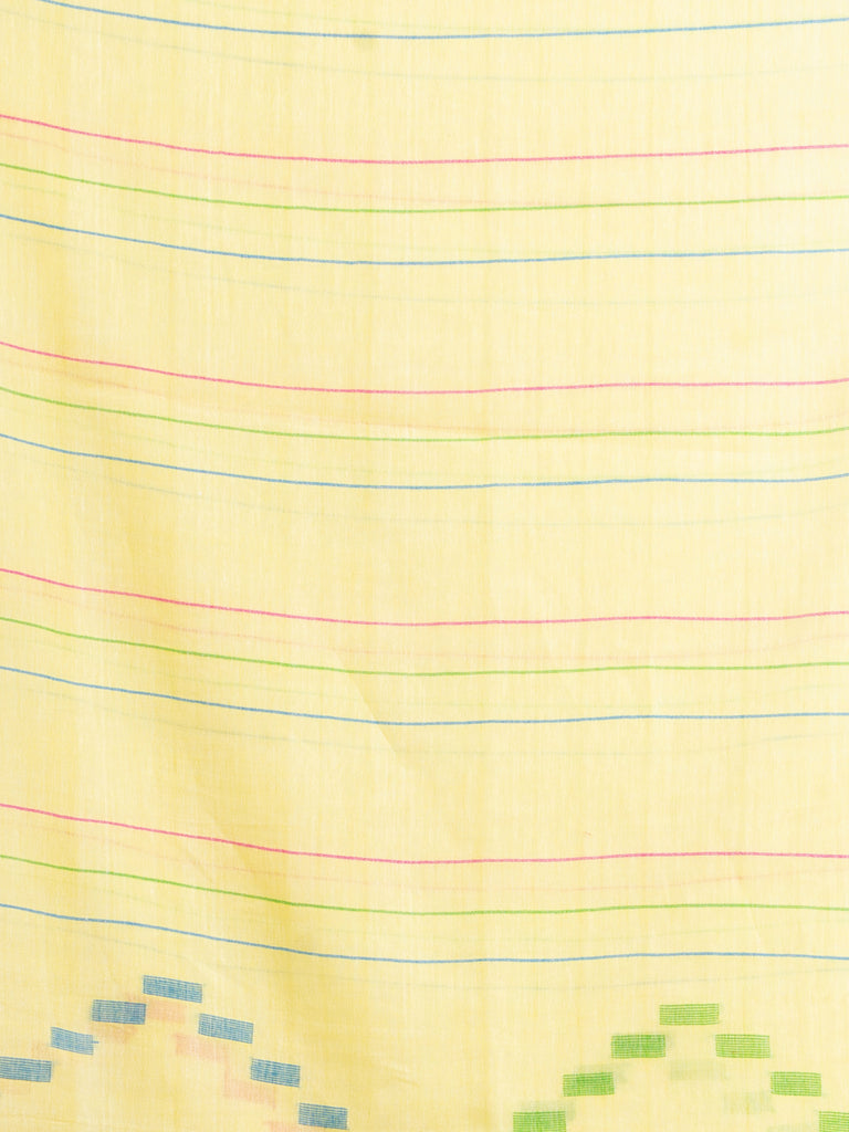 Women's Yellow Handwoven Cotton Jamdani handloom Saree