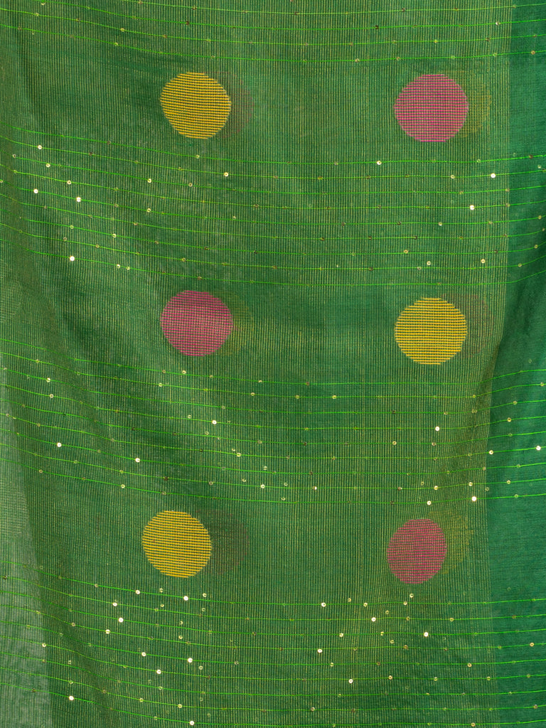 Women's White Black Stipe Handwoven Cotton Jamdani handloom Saree