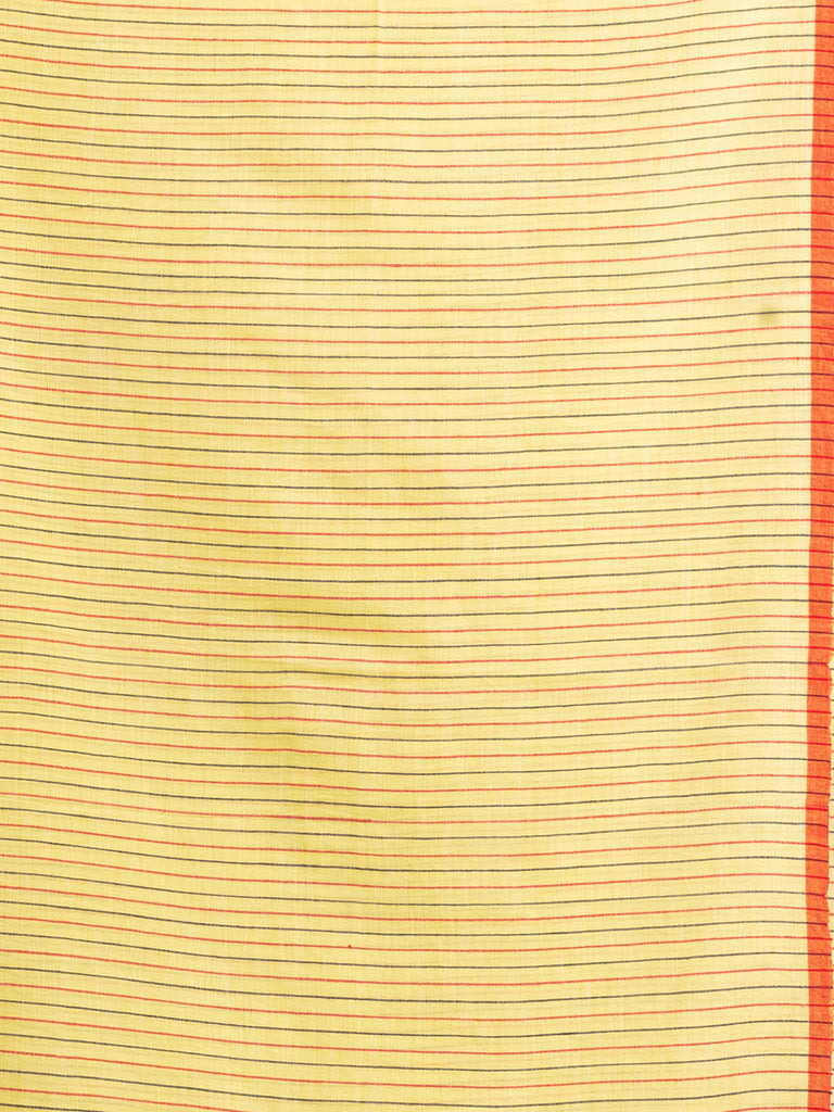 Women's Yollow Handwoven Cotton Stipe handloom Saree