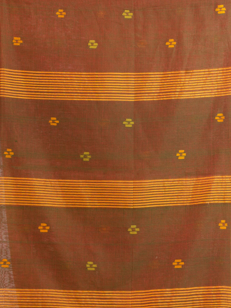 Women's Lemon Yollow Handwoven Cotton Jamdani handloom Saree