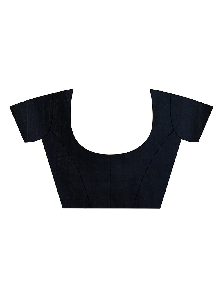 Women's Black Handwoven Cotton Jamdani handloom Saree