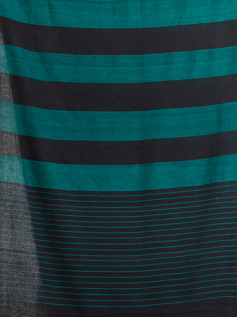 Women's Raja And Black Stipe Handwoven Cotton handloom Saree