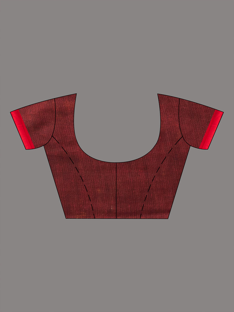 Women's Black all body red strip moklin red border handwoven maslight saree