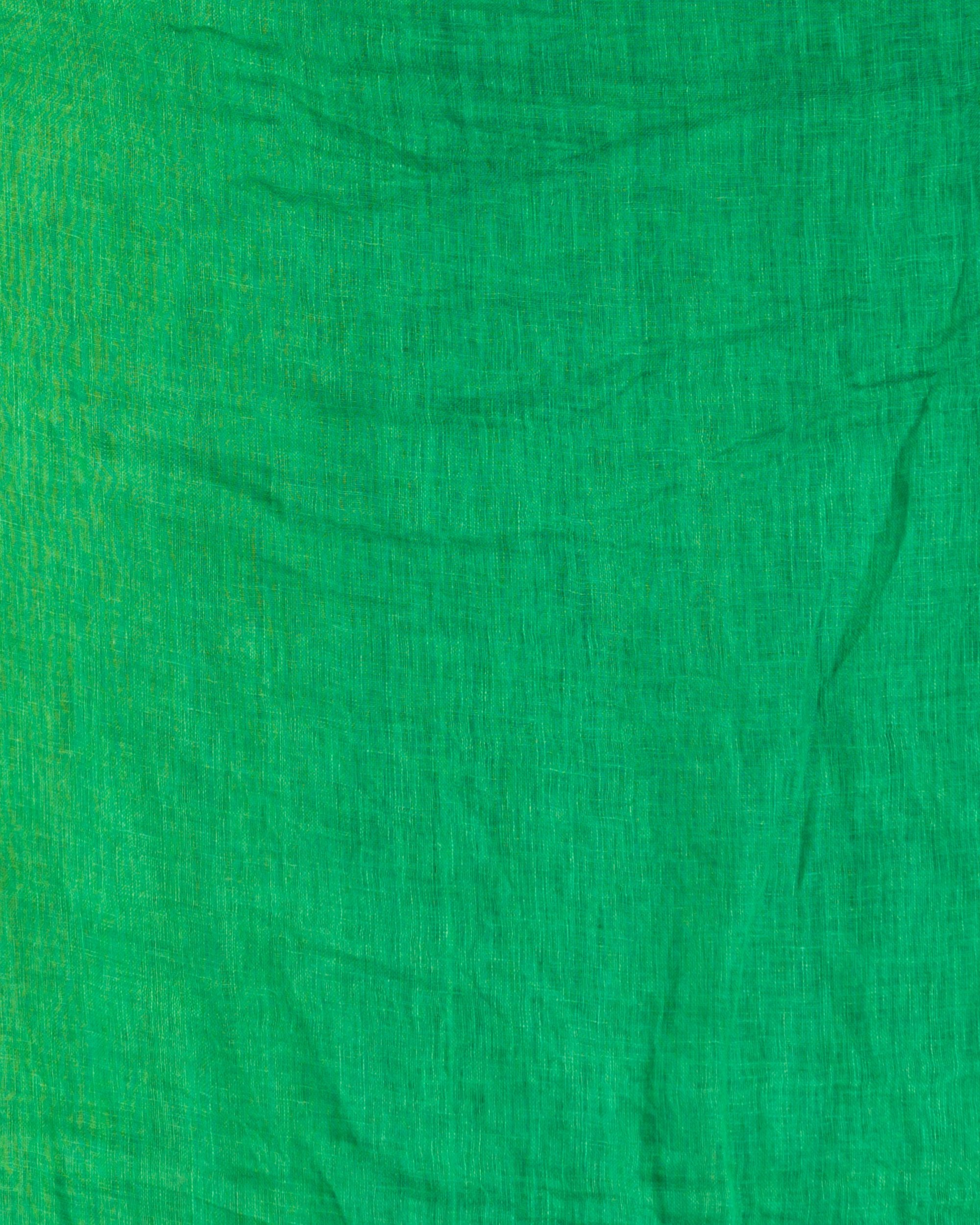 Women's Green Linen jamdani saree - Angoshobha