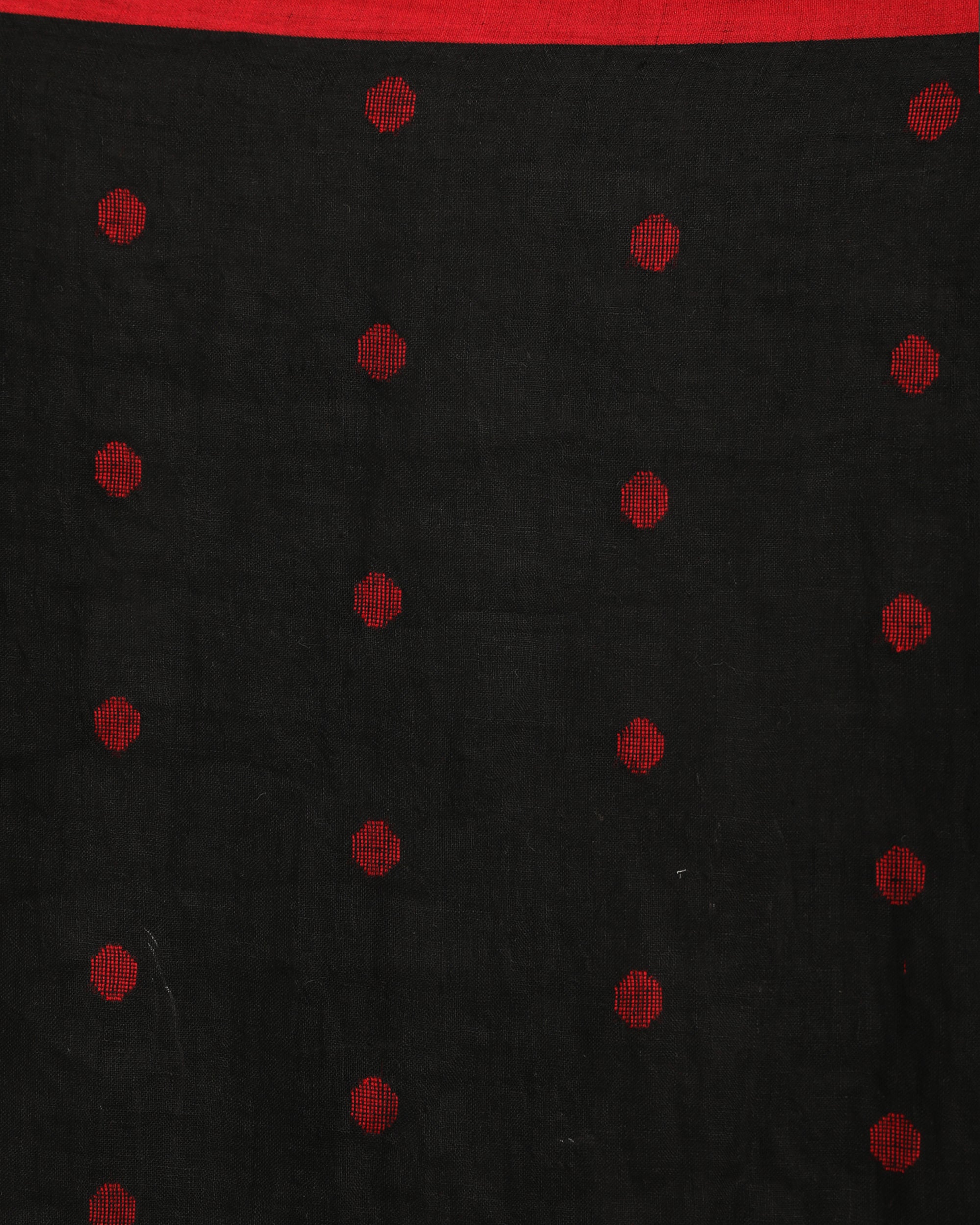 Women's Black Traditional Handloom Linen Jamdani Saree - Angoshobha