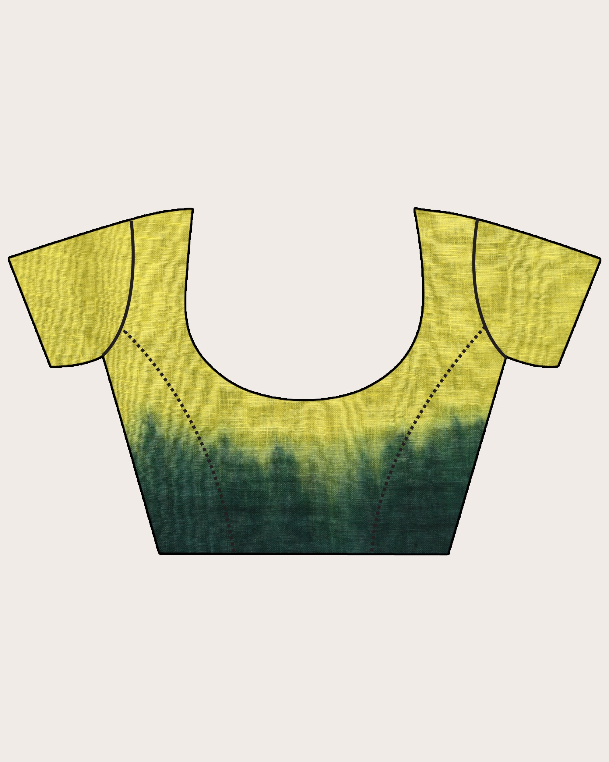 Women's Lemon Dark Greentraditional Handloom Linen Saree - Angoshobha