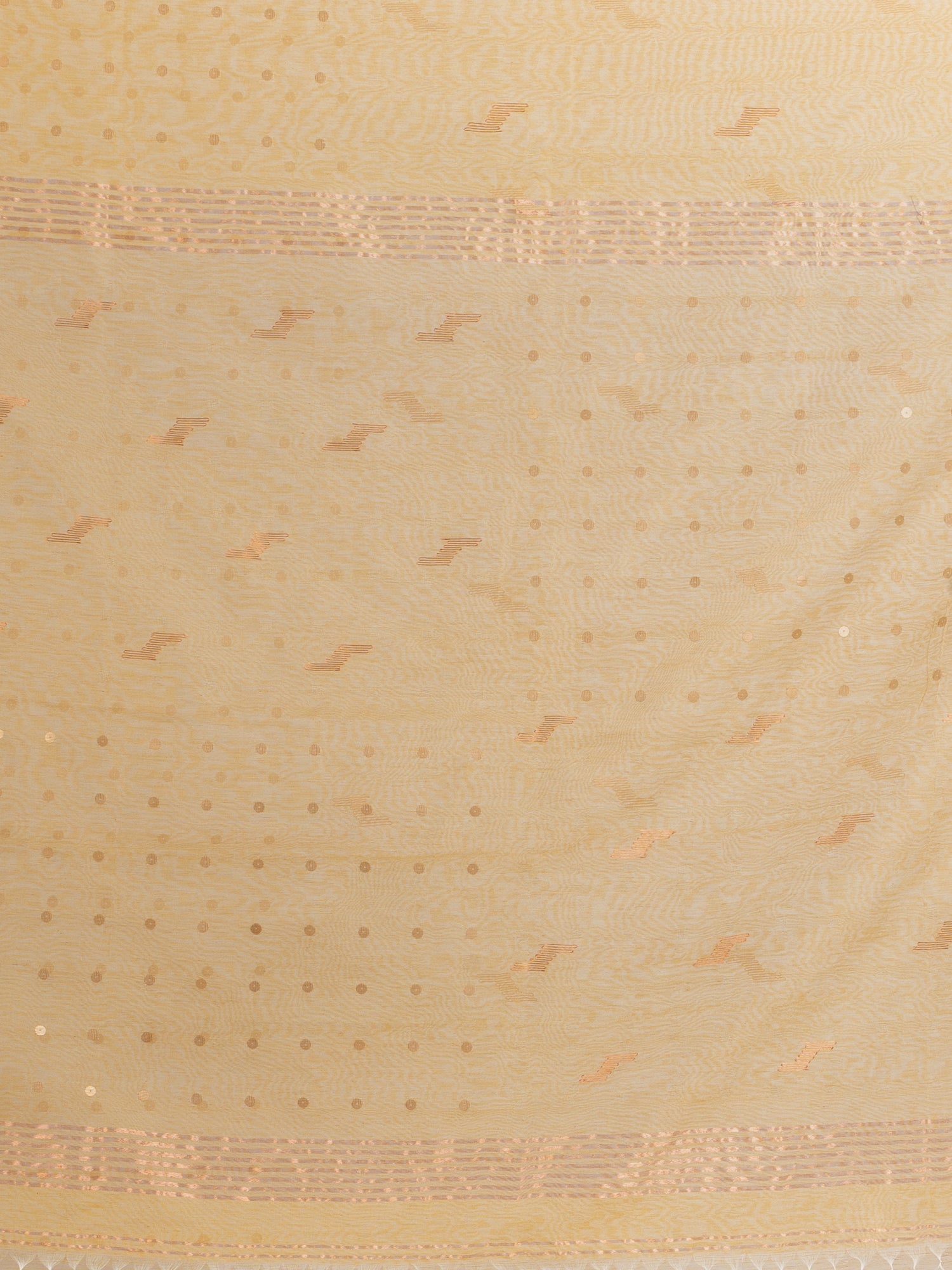 Women's Natural Tussar Colour Silk Cotton Pocket Chumki Jamdani handloom saree - Angoshobha