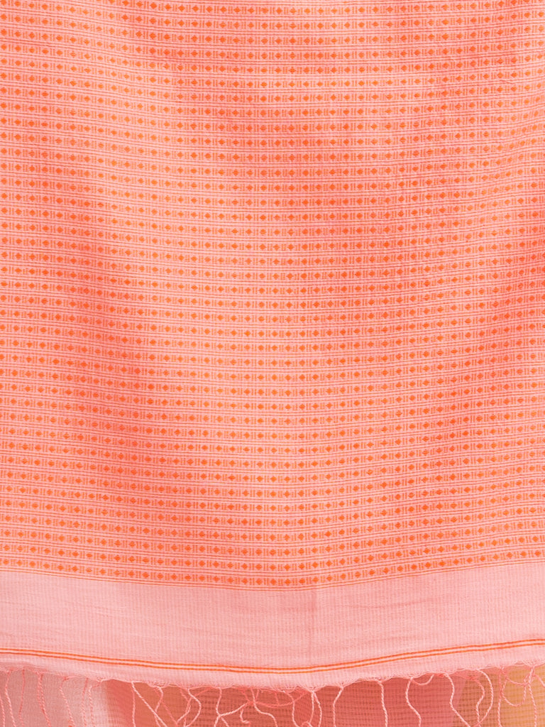 Women's Peachmod resham cotton kota check all over Buti jacquqrd Pallu handwoven saree