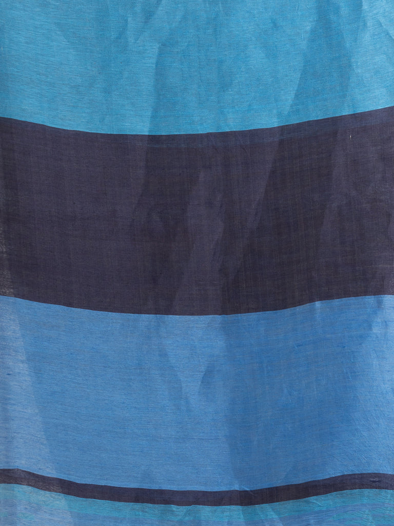 Women's Sky blue And Black Silk Lilne Ckeck Handloom saree
