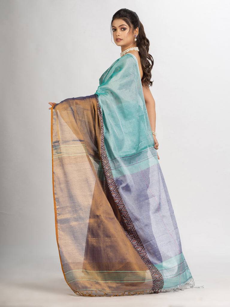 Women's Gold Firoja Zari Cotton Tissue Madhumani Jacquard handloom Saree