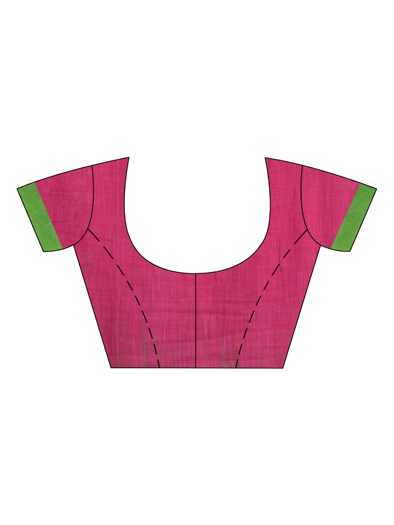 Women's Pink cotton tai dai with solid broder in multi colour pallu hondwaven saree - Angoshobha