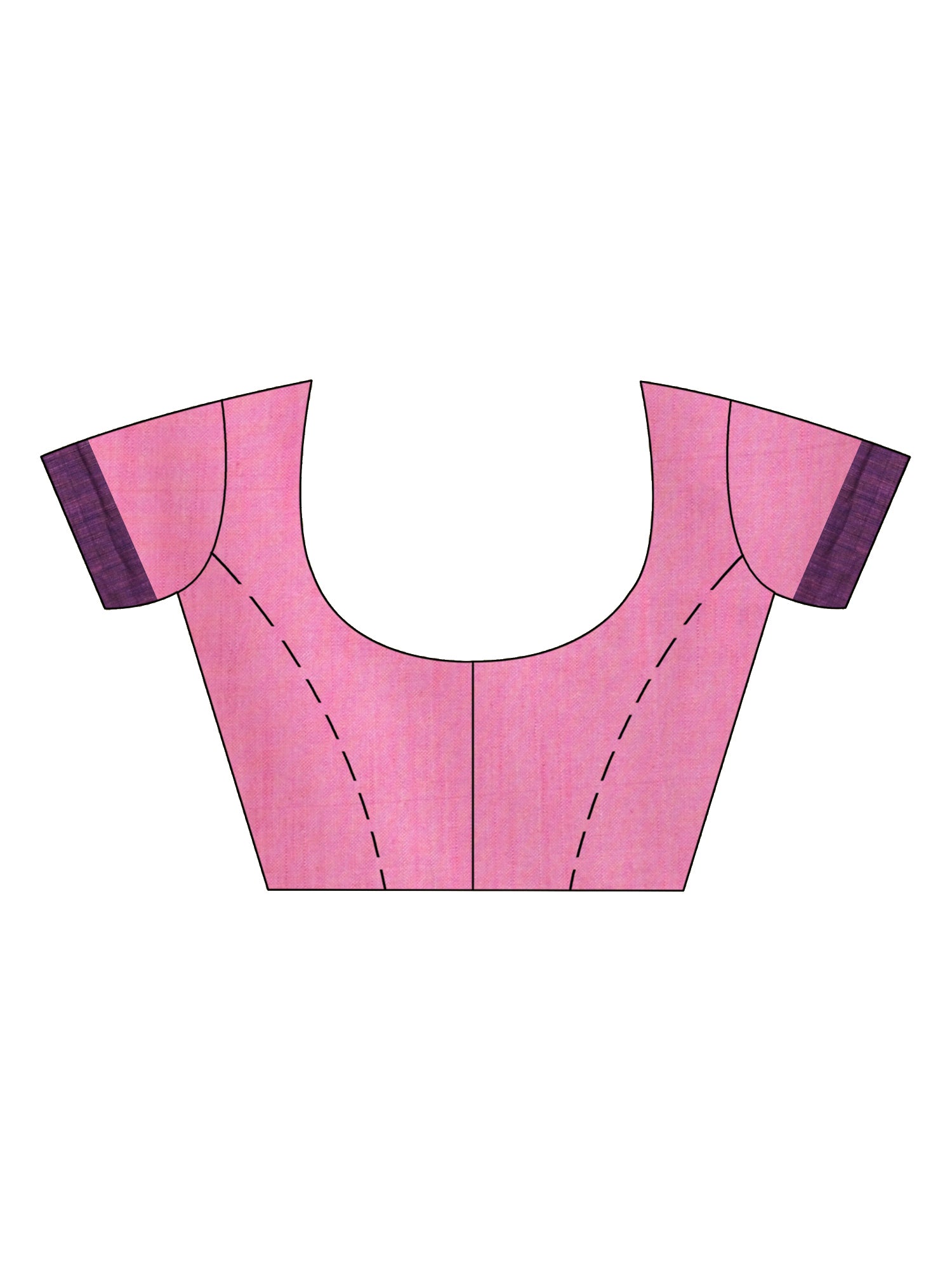 Women's Pink cotton solid body handloom saree - Angoshobha