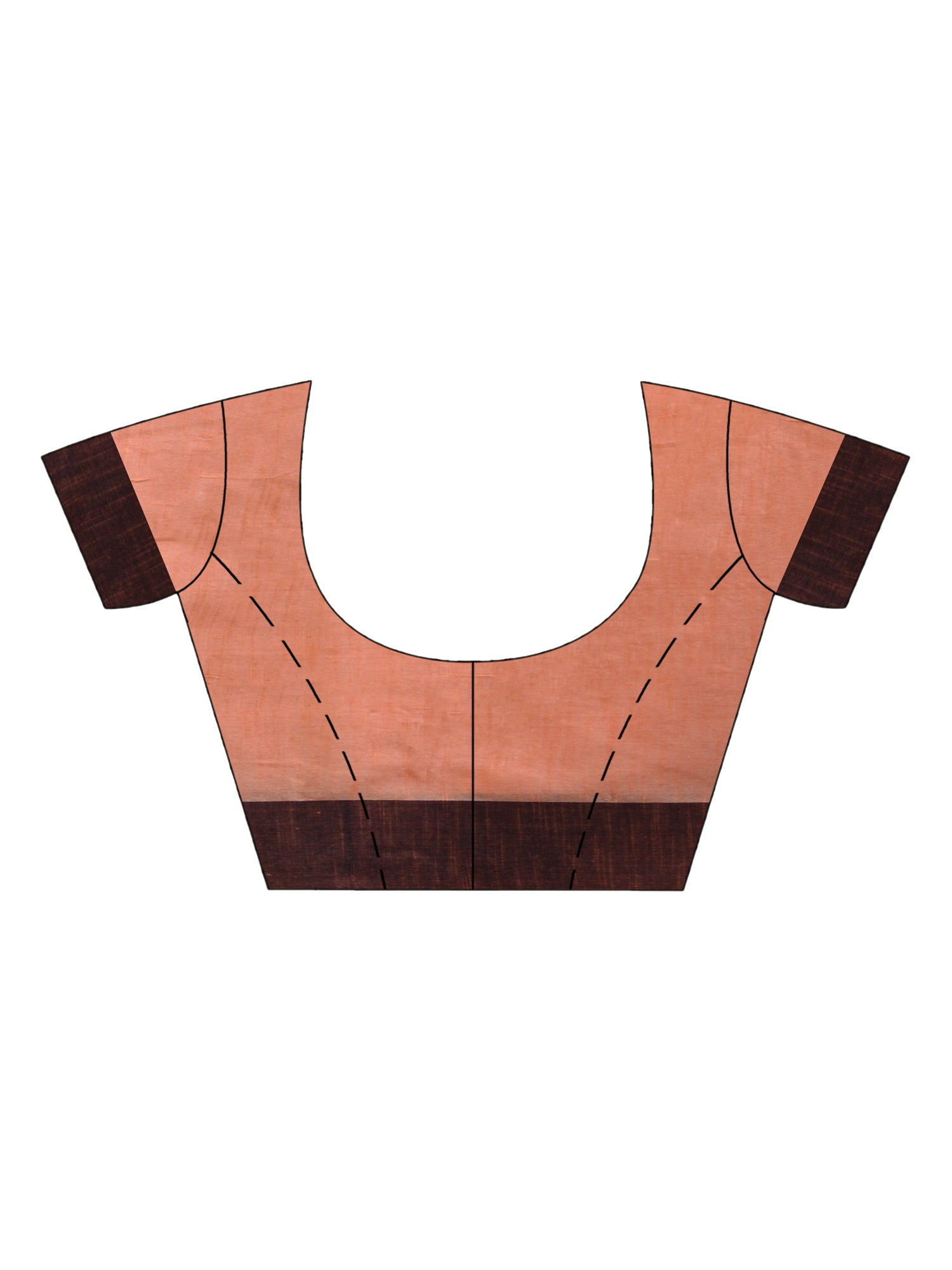 Women's Peach cotton solid body handloom saree - Angoshobha