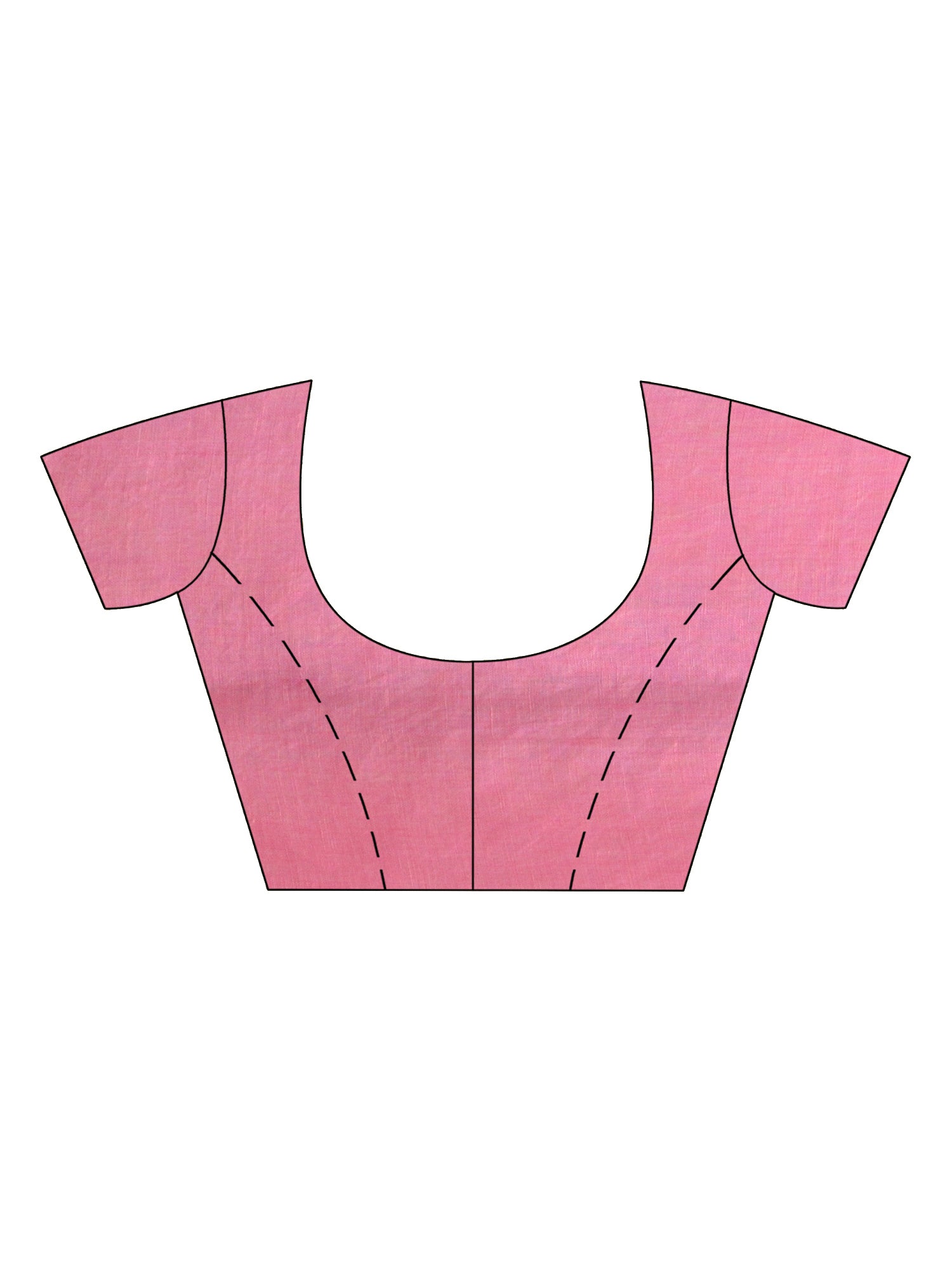 Women's Lemonade pink And Glaucous Stipe Handwoven linen handloom Saree - Angoshobha