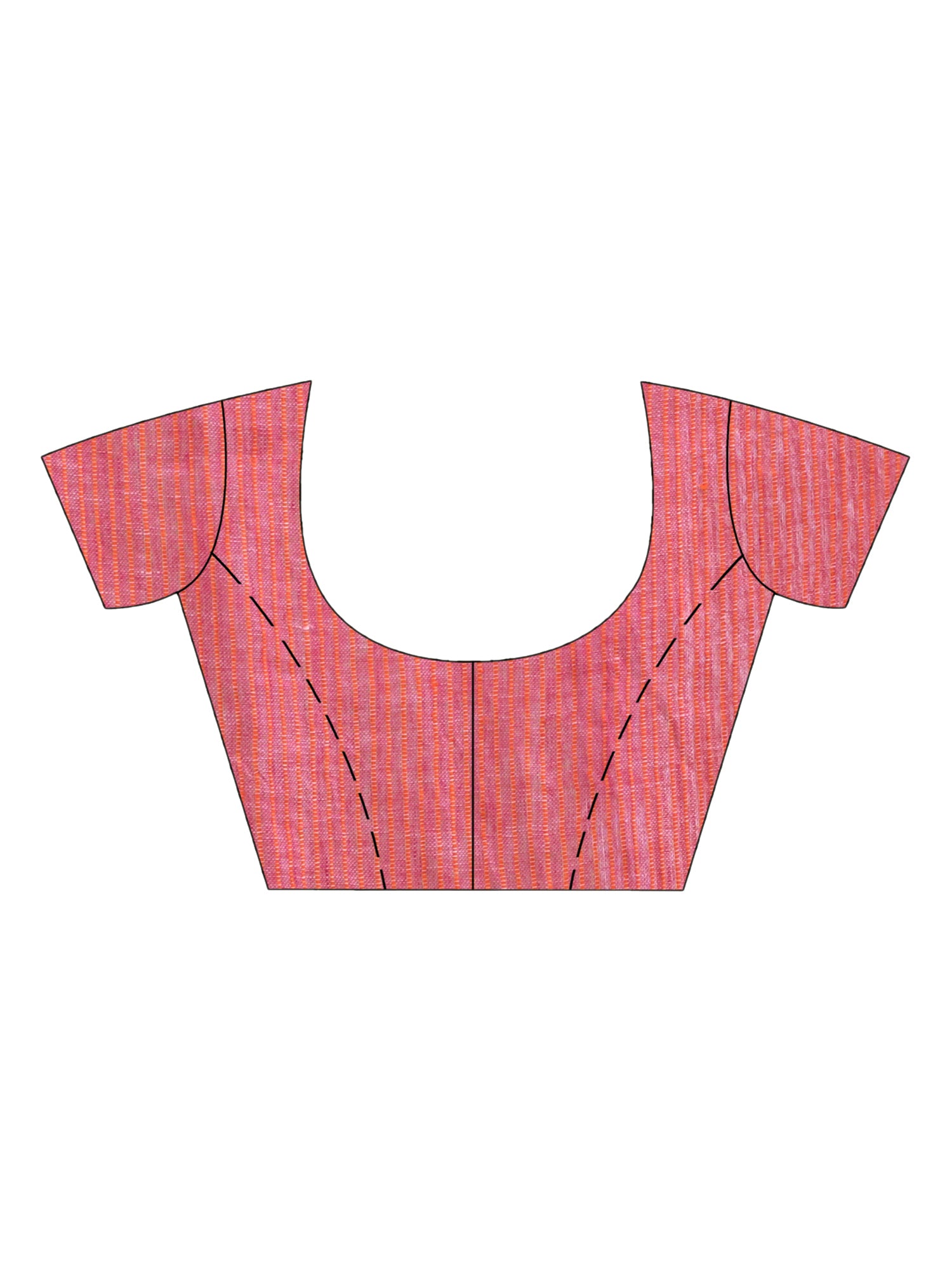 Women's Livid pink linen all body pom pom with pallu stipe handwoven saree - Angoshobha