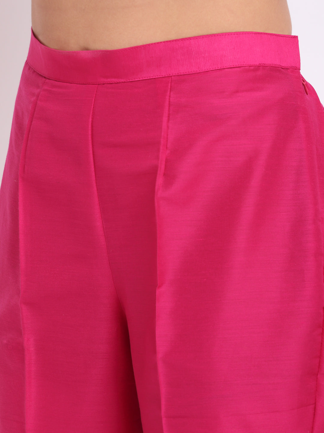 Women's Raspberry Pink Straight Kurti With Straight Pants - Anokherang