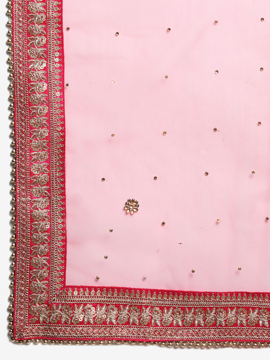 Women's Prism Pink Straight Kurti With Straight Pants And Net Emroidered Dupatta - Anokherang