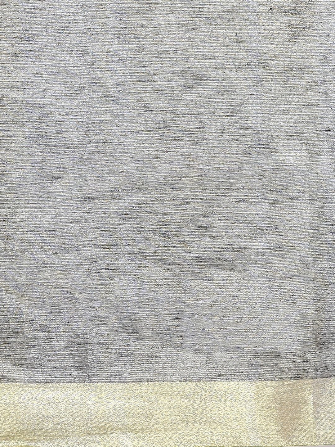 Women's Organic Uppadda Tissue Linen Handloom Saree - Olive Mist