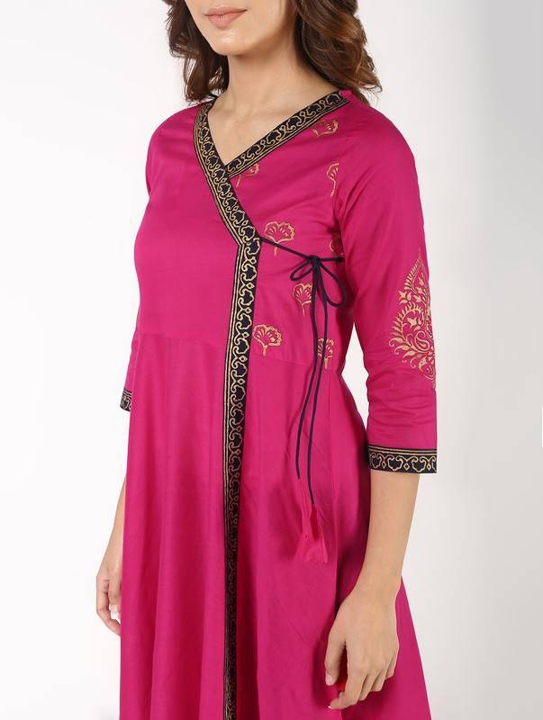 Women's Block Print Anarkali Kurta