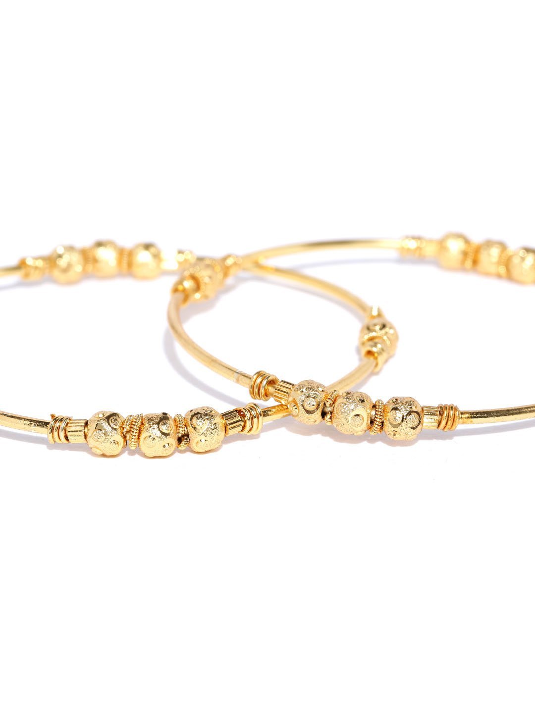 Women's Gold-Toned Beaded Designed Traditional Bangles Set Of 2 - Priyaasi