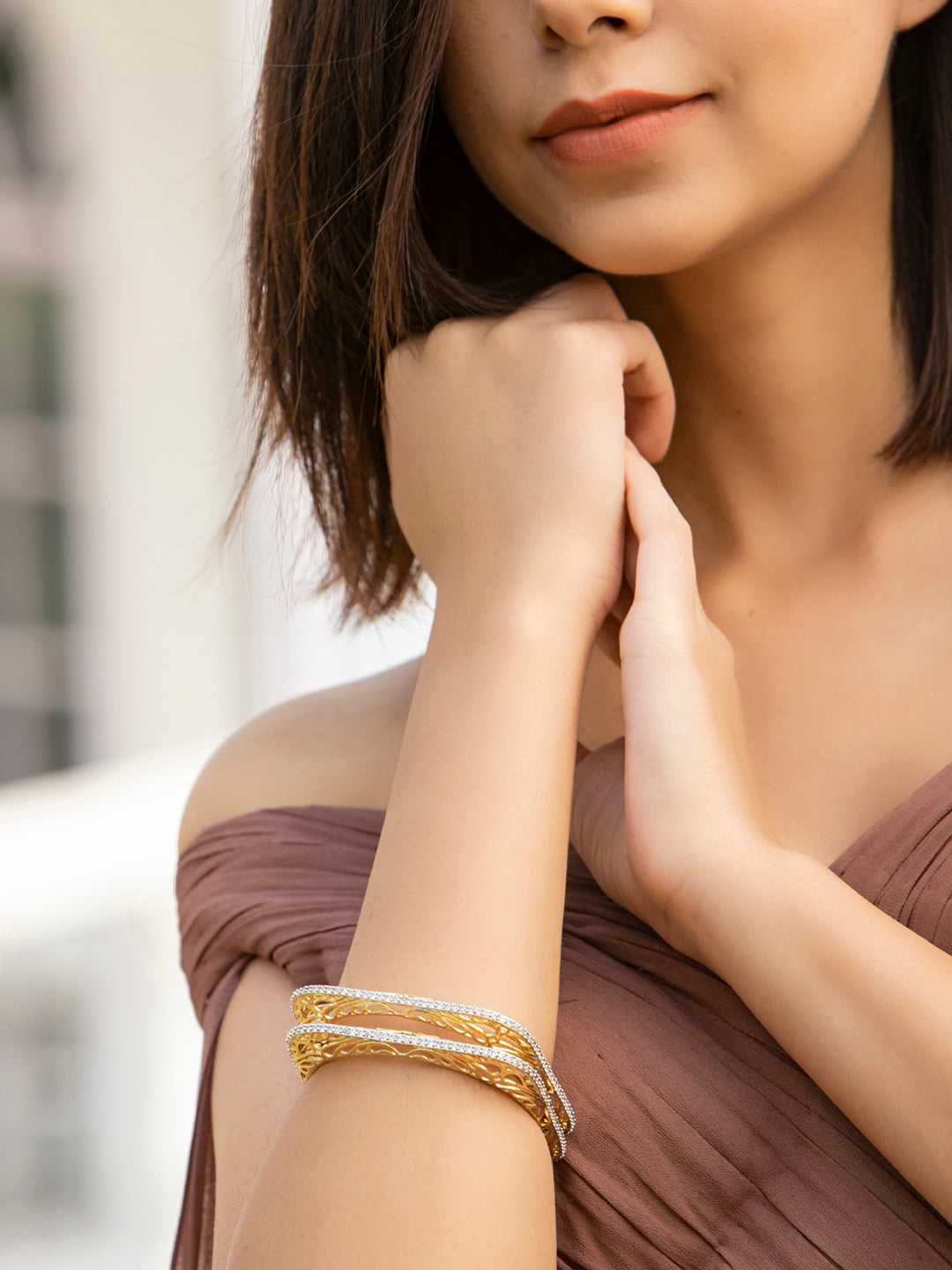 Buy One Gram Gold Plated American Diamond Bracelet for Women