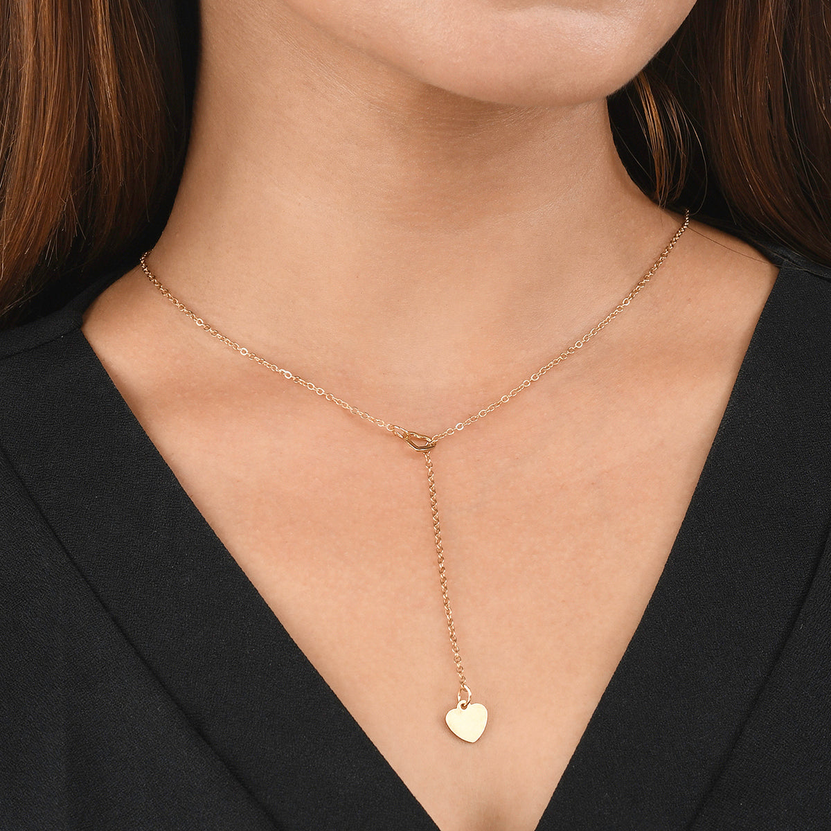 Women's Trendy Essentials Heart Pendant Gold Plated Necklace - Voylla
