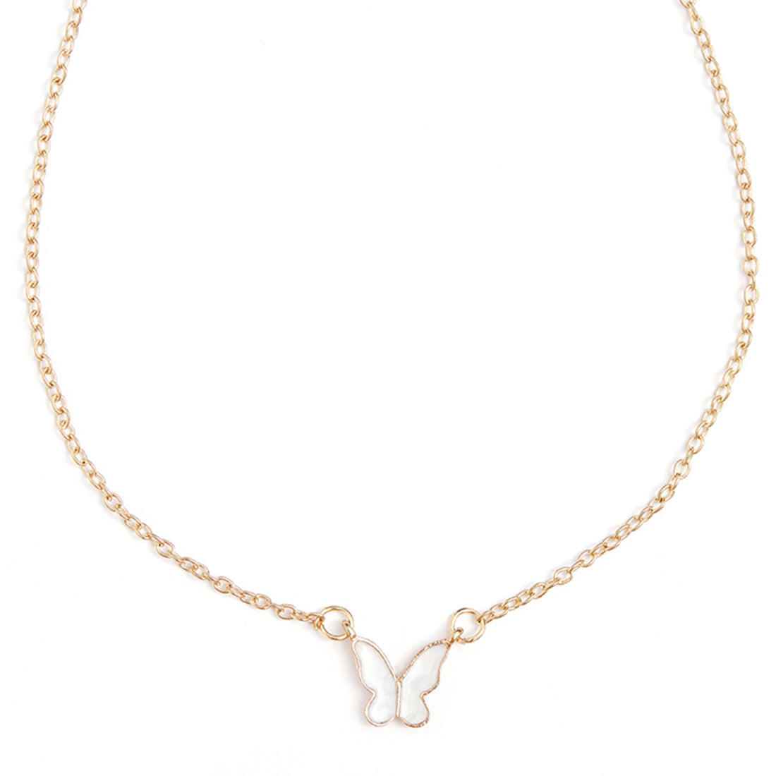 Women's Beautiful Open Winged Butterly Charm Gold Plated Necklace - Voylla