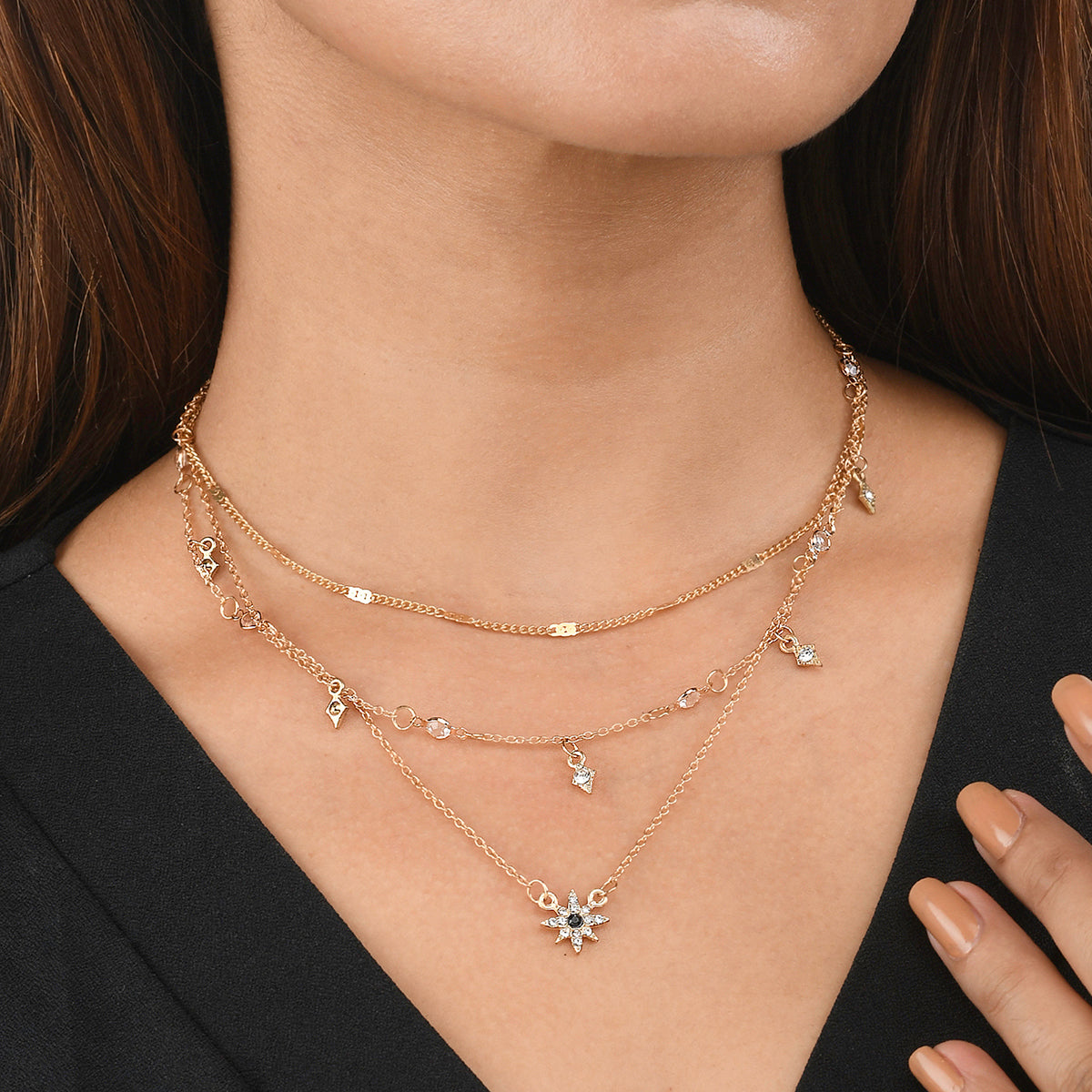 Women's Trendy Essentials Lightly Embellished Necklace - Voylla