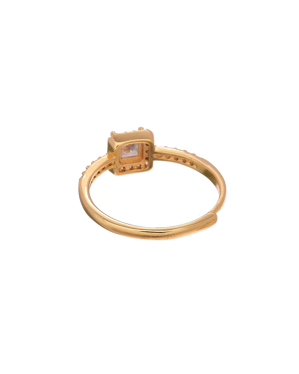 Women's Luxurious Yellow Gold Plated Zircons Embellished Brass Ring - Voylla