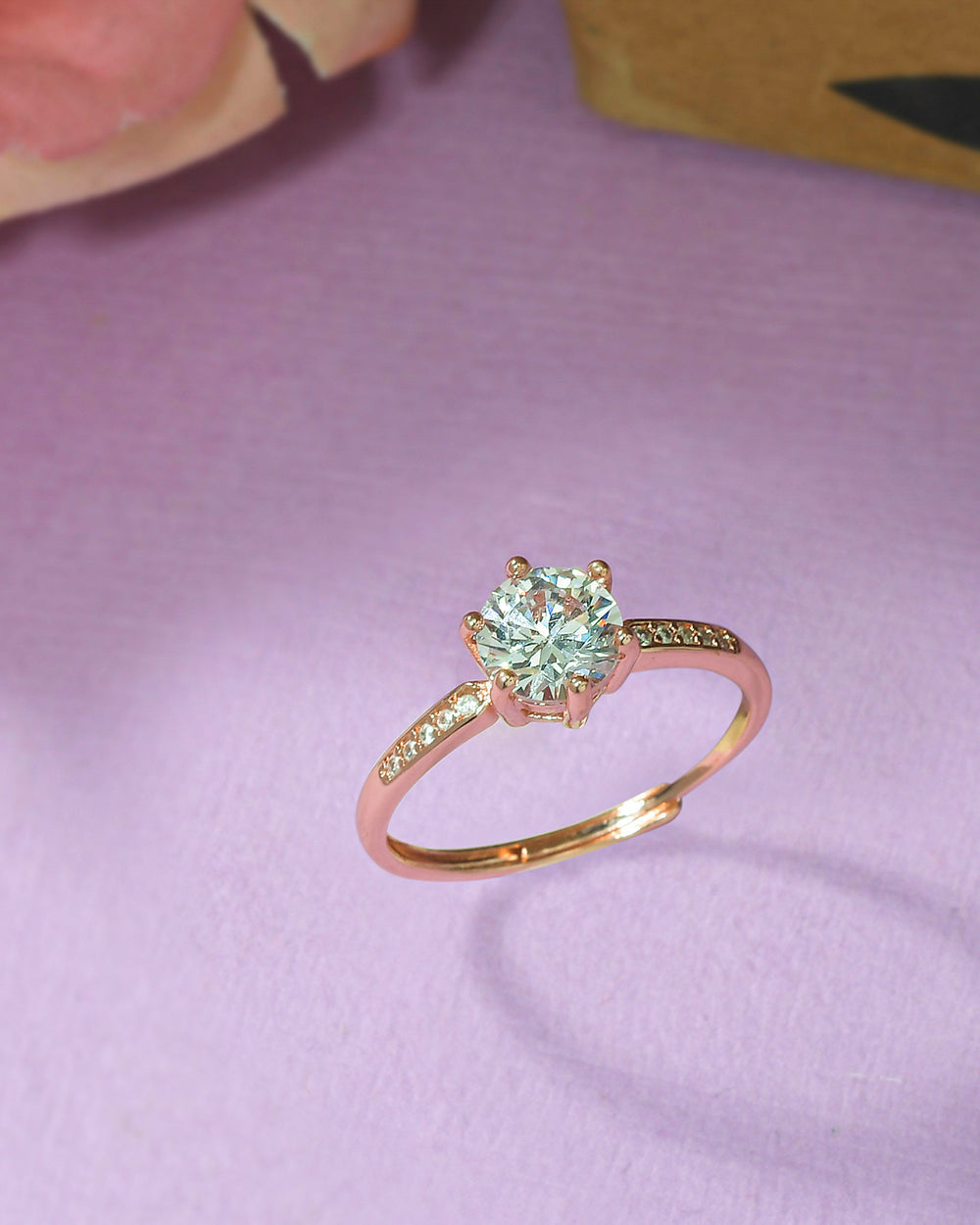 Emerald Cut Cluster Setting Zircon Gold Plated Brass Finger Ring – VOYLLA