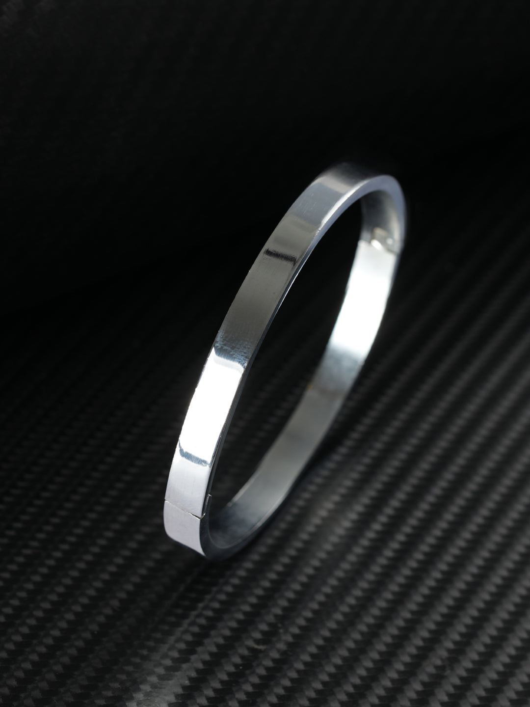 Men's Solid Silver-Plated Cuff Bracelet for Men - Priyaasi