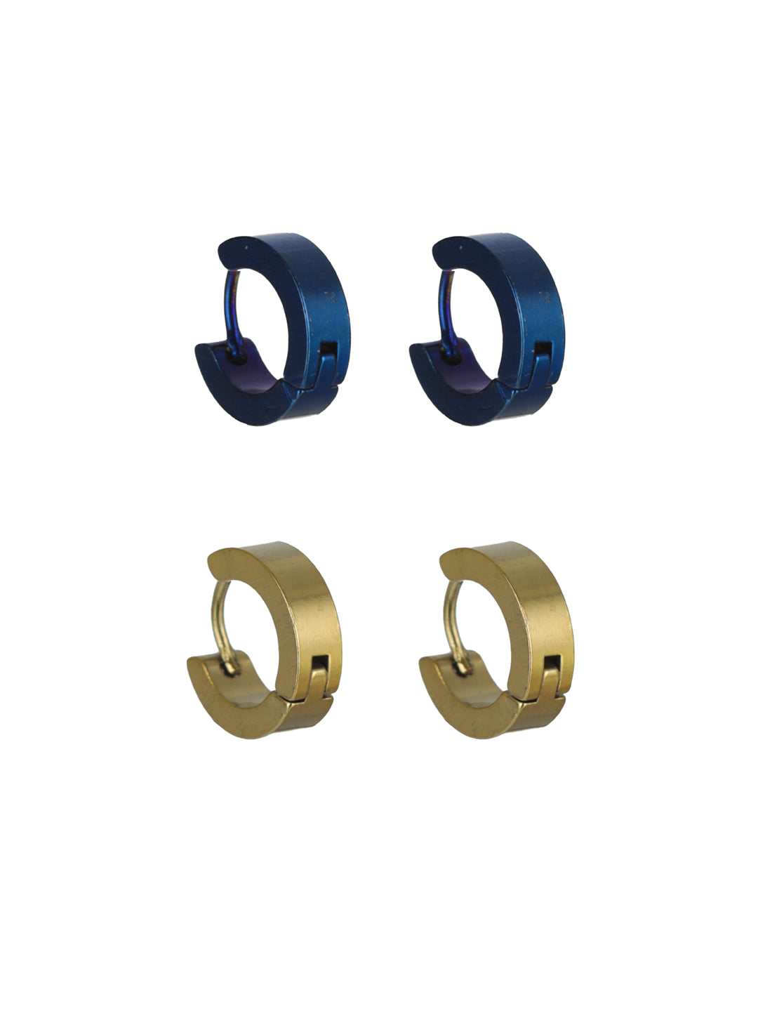 Men's Black Gold-Plated Stud Earring Set for Men - Priyaasi