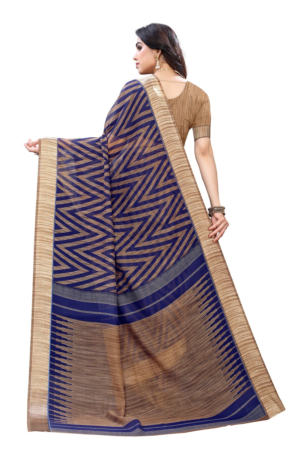 Women's Blue Linen Designer Saree - Vamika