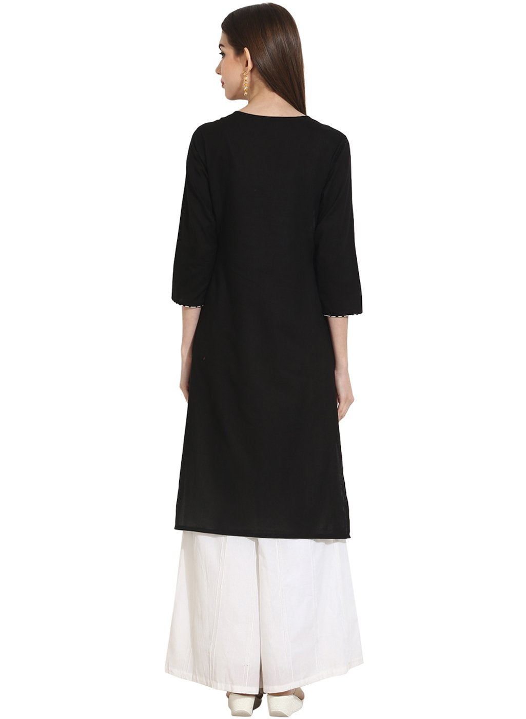 Women's Multi 3/4Th Sleeve Cotton Kurta - Nayo Clothing