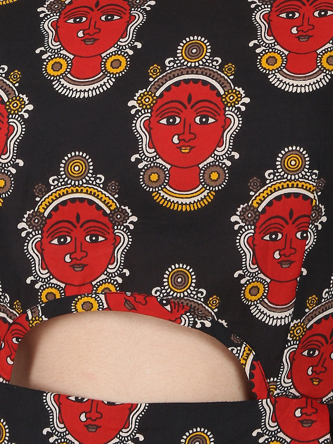 Women's Black Printed Half Sleeve Cotton Anarkali Kurta - Nayo Clothing