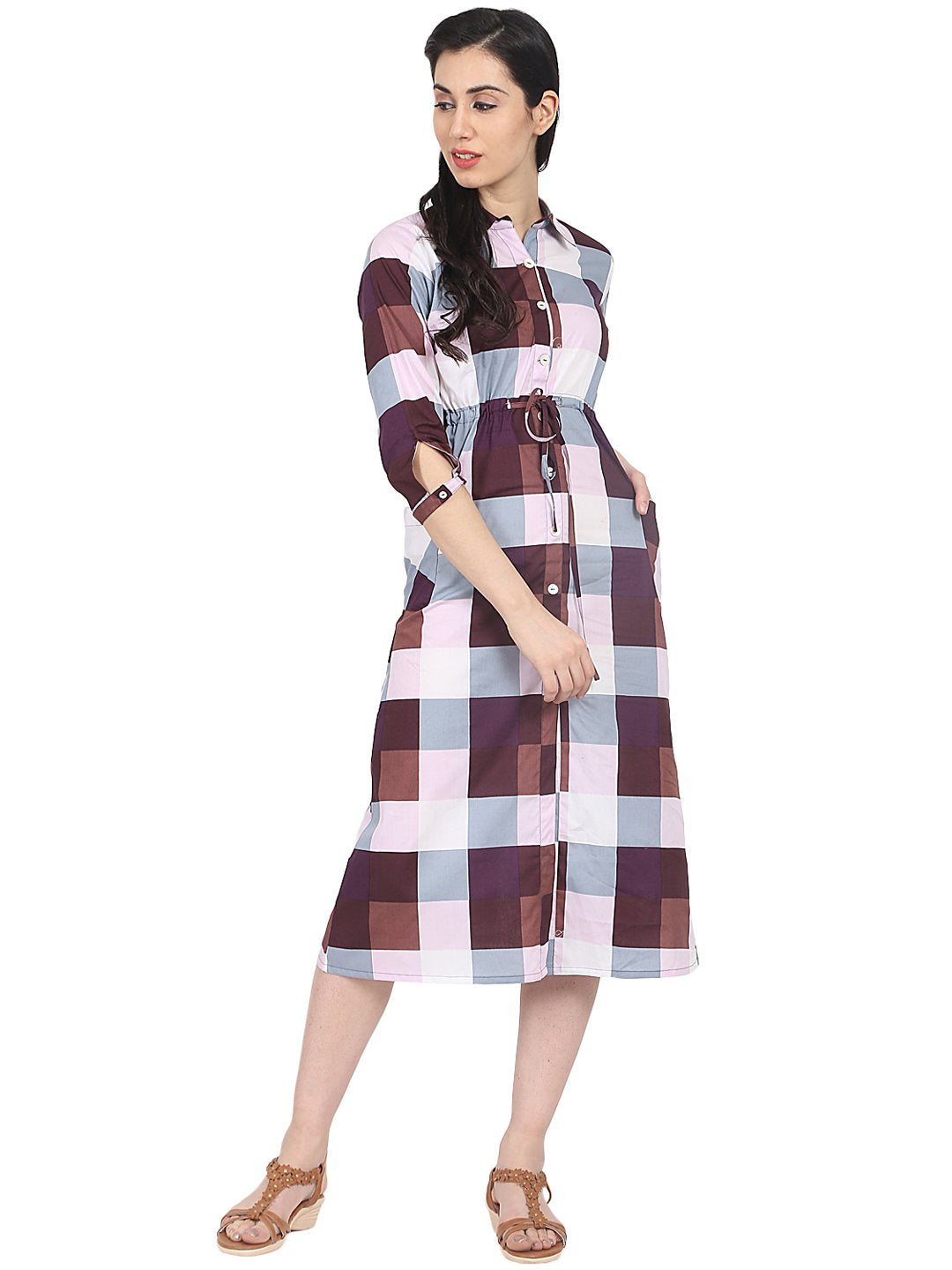 Women's A-Line Multicolor Dress - Nayo Clothing
