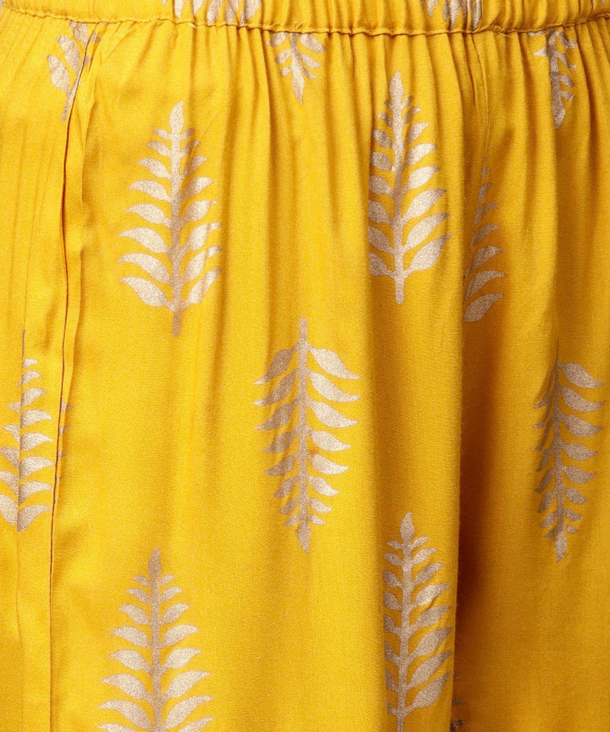 Women's Grey Printed 3/4Th Sleeve Cotton Kurta With Yellow Printed Pallazo And Grey Dupatta - Nayo Clothing