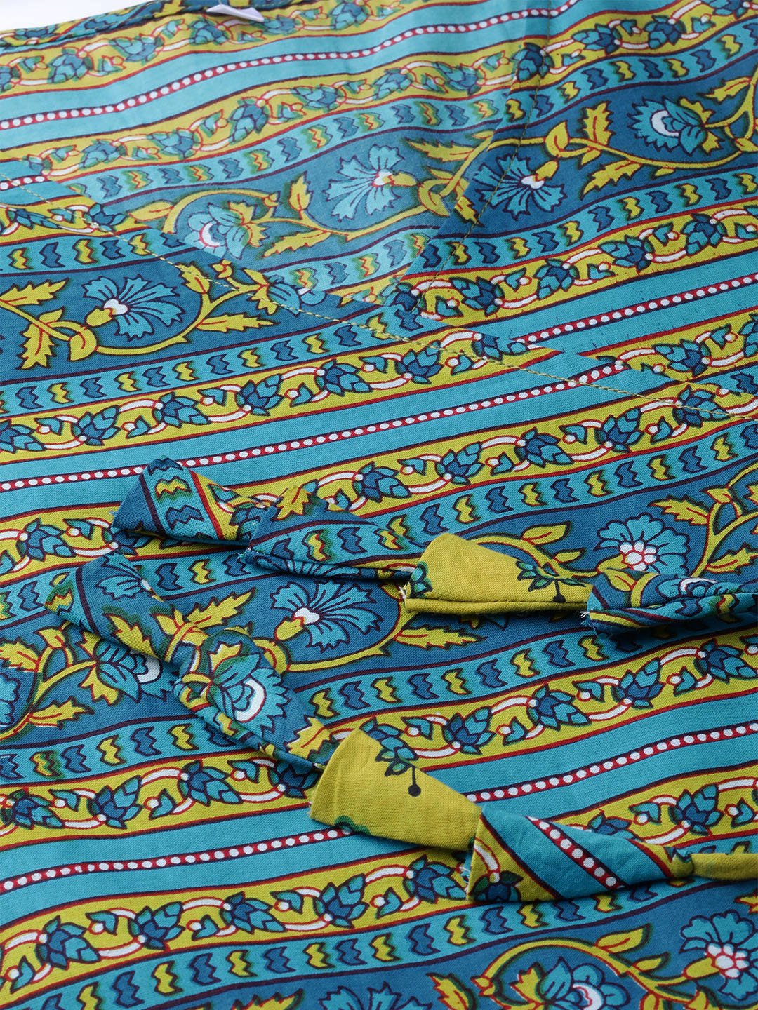 Women's Nayo Green & Blue Ethnic Motifs Printed Maxi Dress - Nayo Clothing