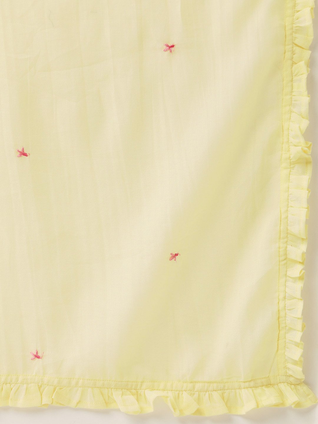 Women's Yellow & Pink Embroidered Kurta With Palazzos & Dupatta - Nayo Clothing