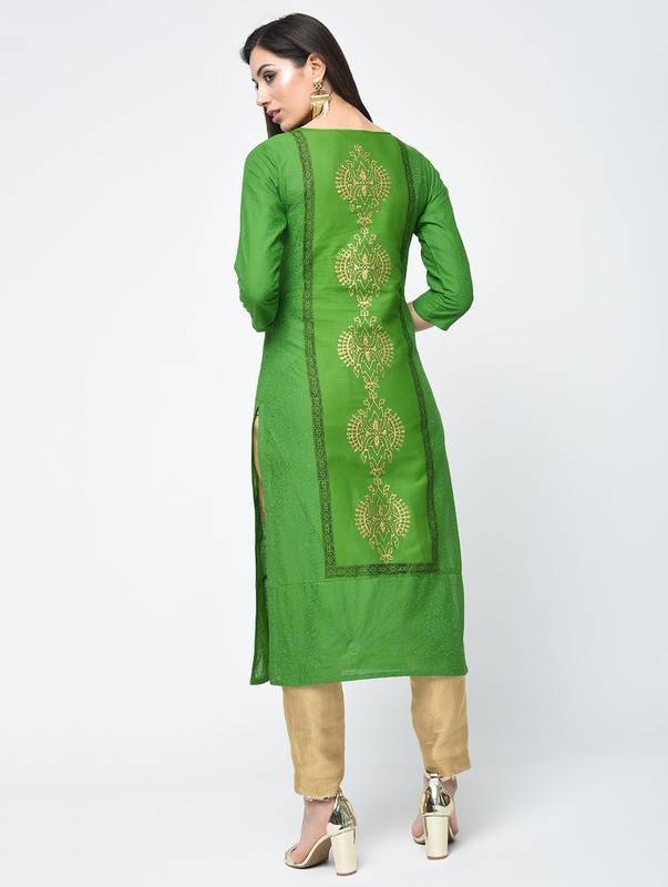 Women's Block Printed Straight Kurta