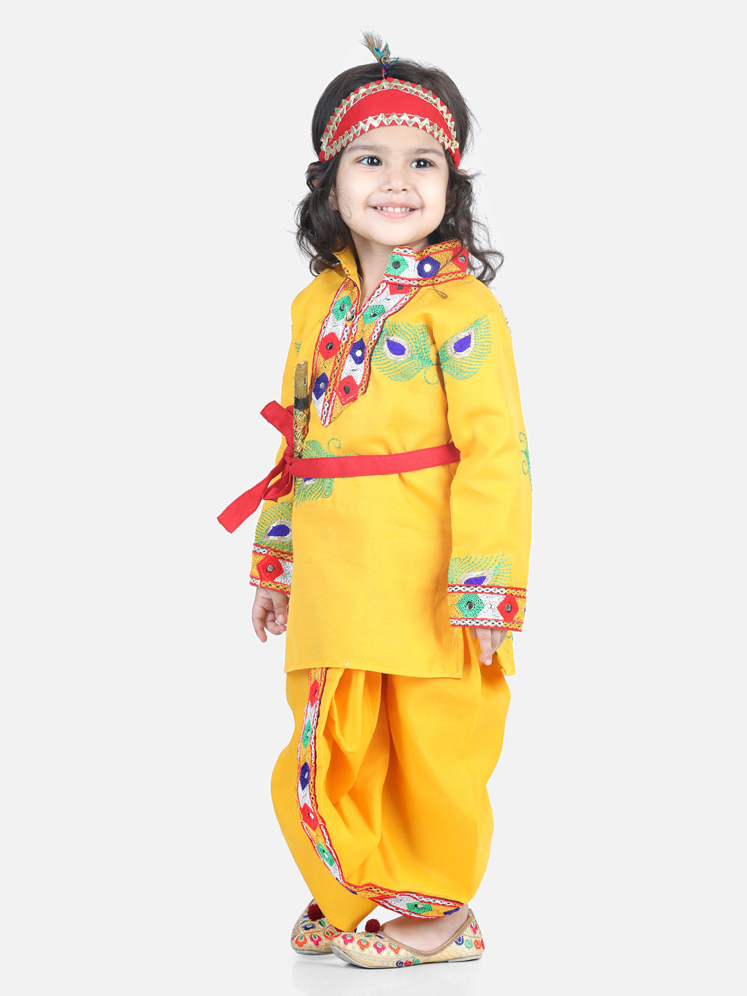 Boy's Yellow Color Embroidered Kanhaiya Dhoti Kurta - NOZ2TOZ KIDS