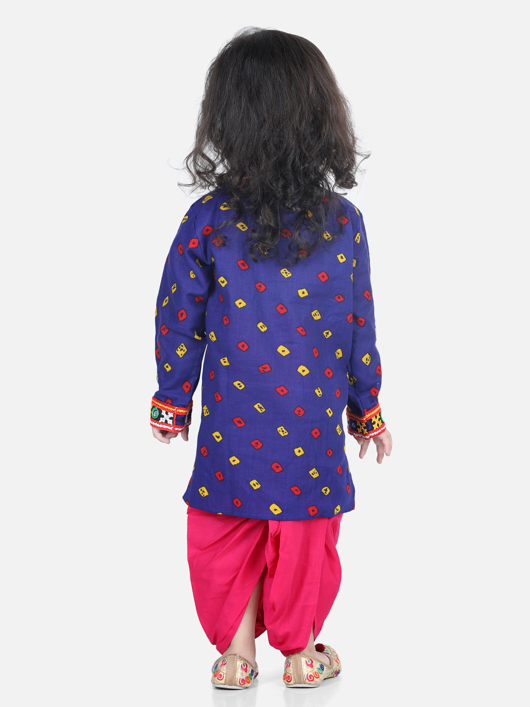 Boy's Blue Color Bandhani Print Cotton Full Sleeve Dhoti Kurta - NOZ2TOZ KIDS