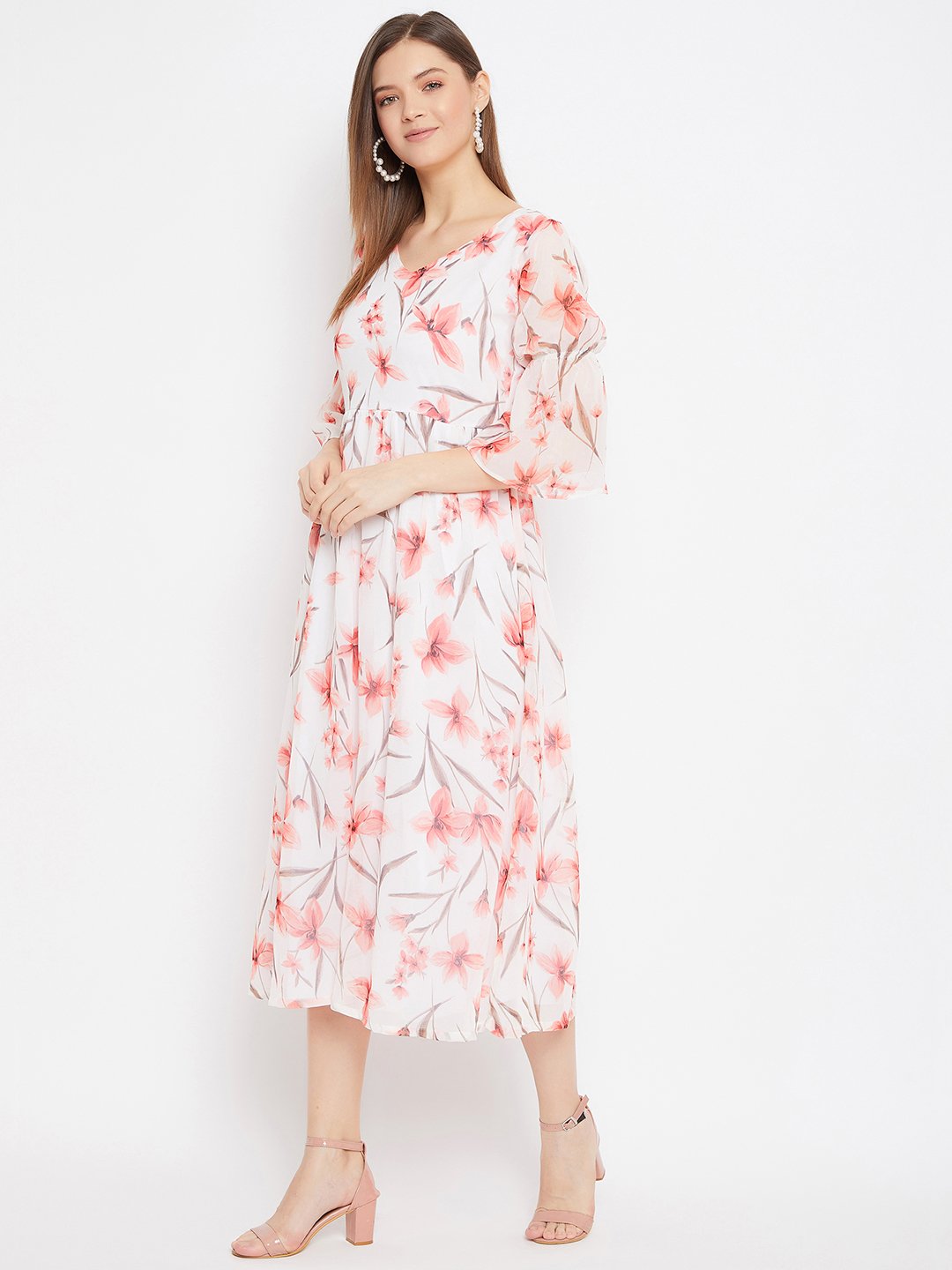 Women's Floral Printed Dress - BitterLime