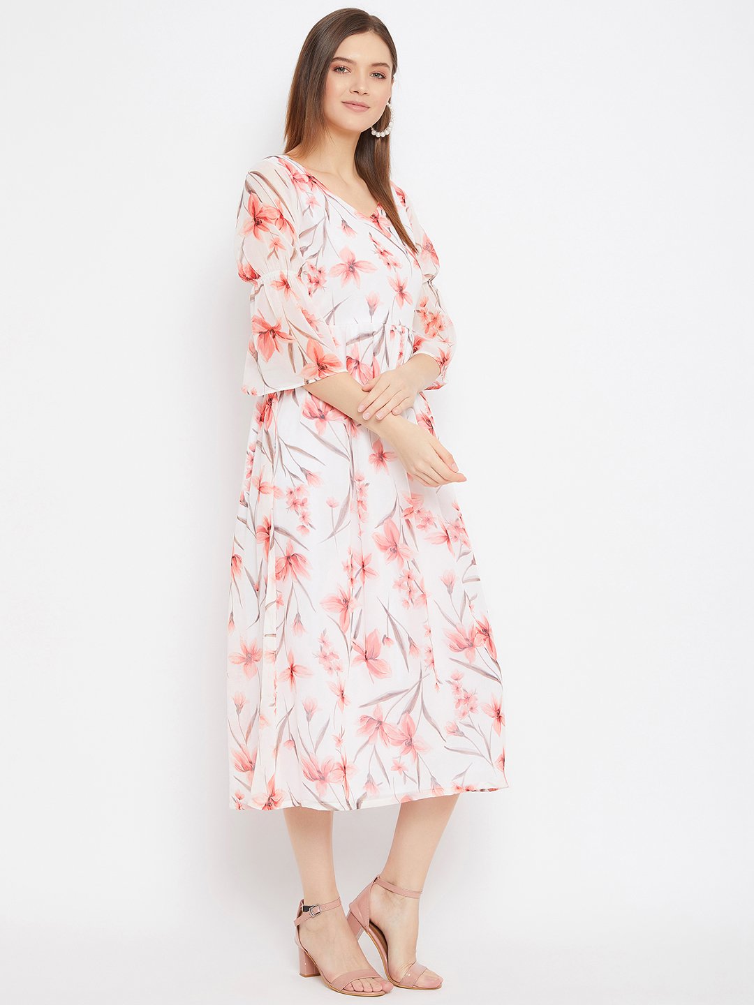 Women's Floral Printed Dress - BitterLime