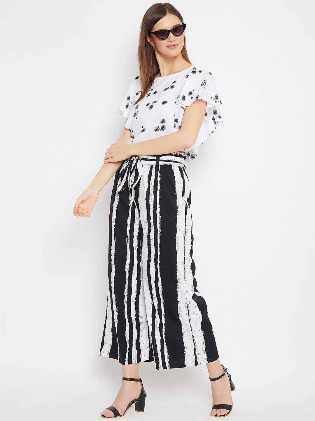 Women's Printed Top And Palazzo set - BitterLime