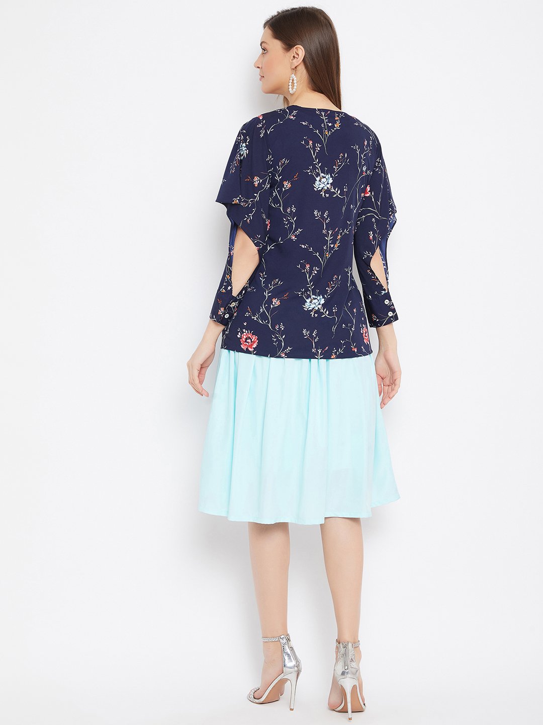 Women's Printed Top And Skirt - BitterLime