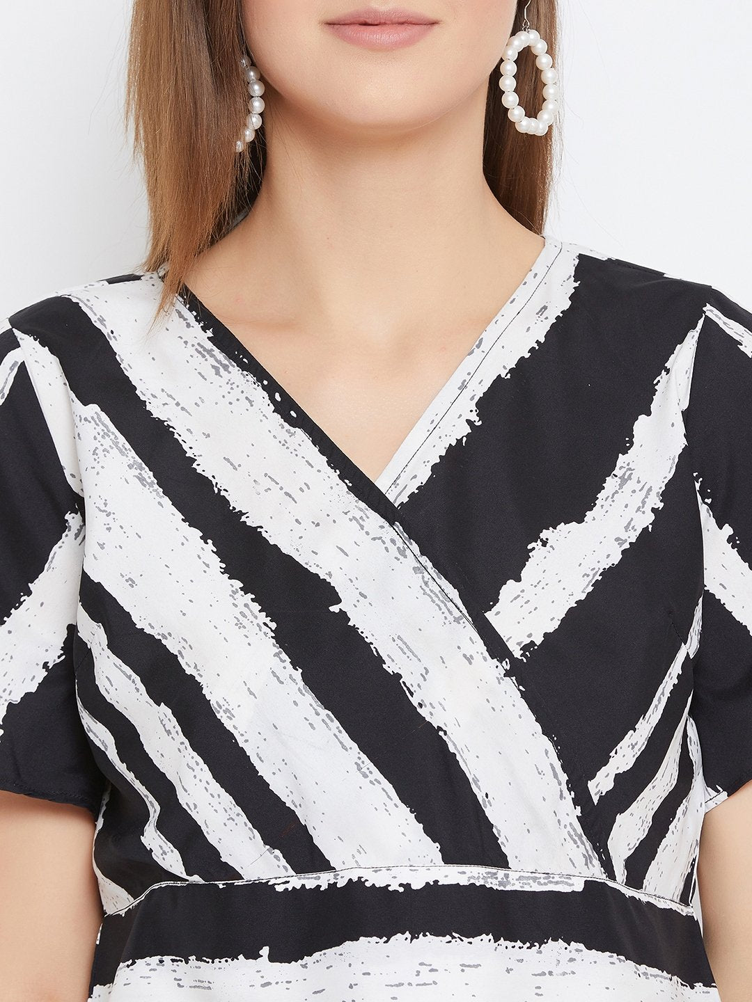 Women's Stripe Printed Top With Palazzo - BitterLime
