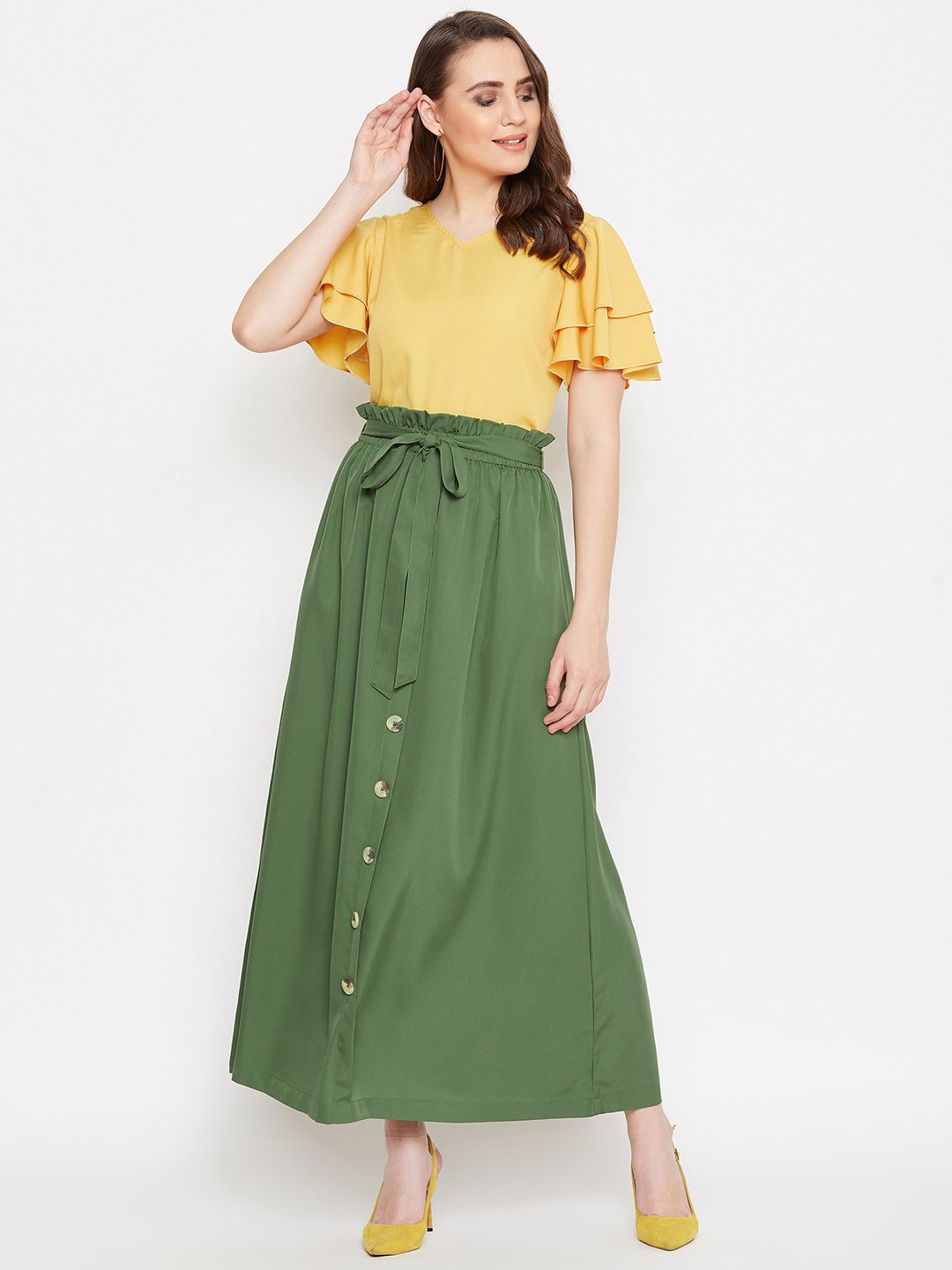 Women's Top & Skirt Set  - BitterLime