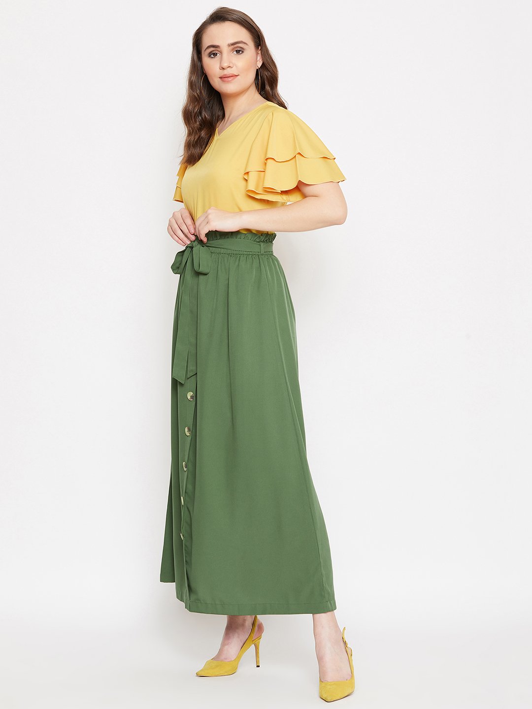 Women's Top & Skirt Set  - BitterLime