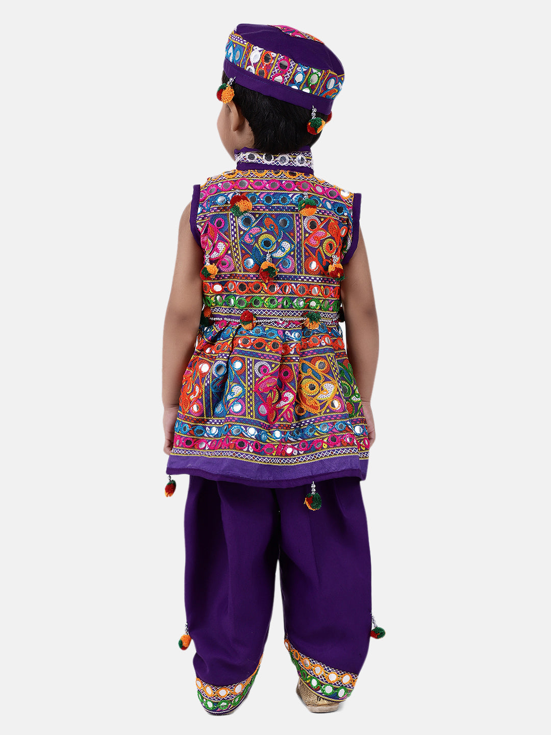 Boy's Purple Cotton Dhoti Sets - Bownbee